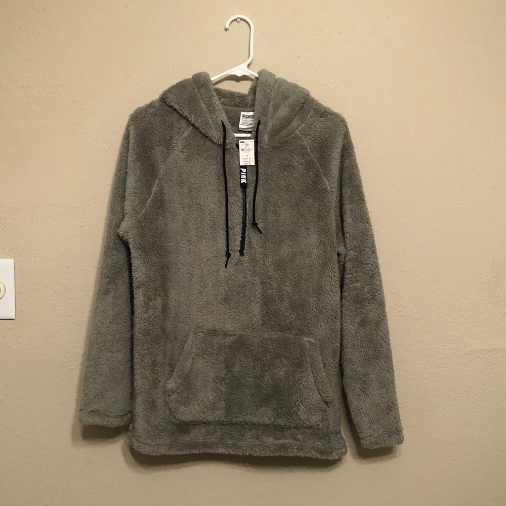 PINK Mint Green Half-Zip Hoodie / Pullover